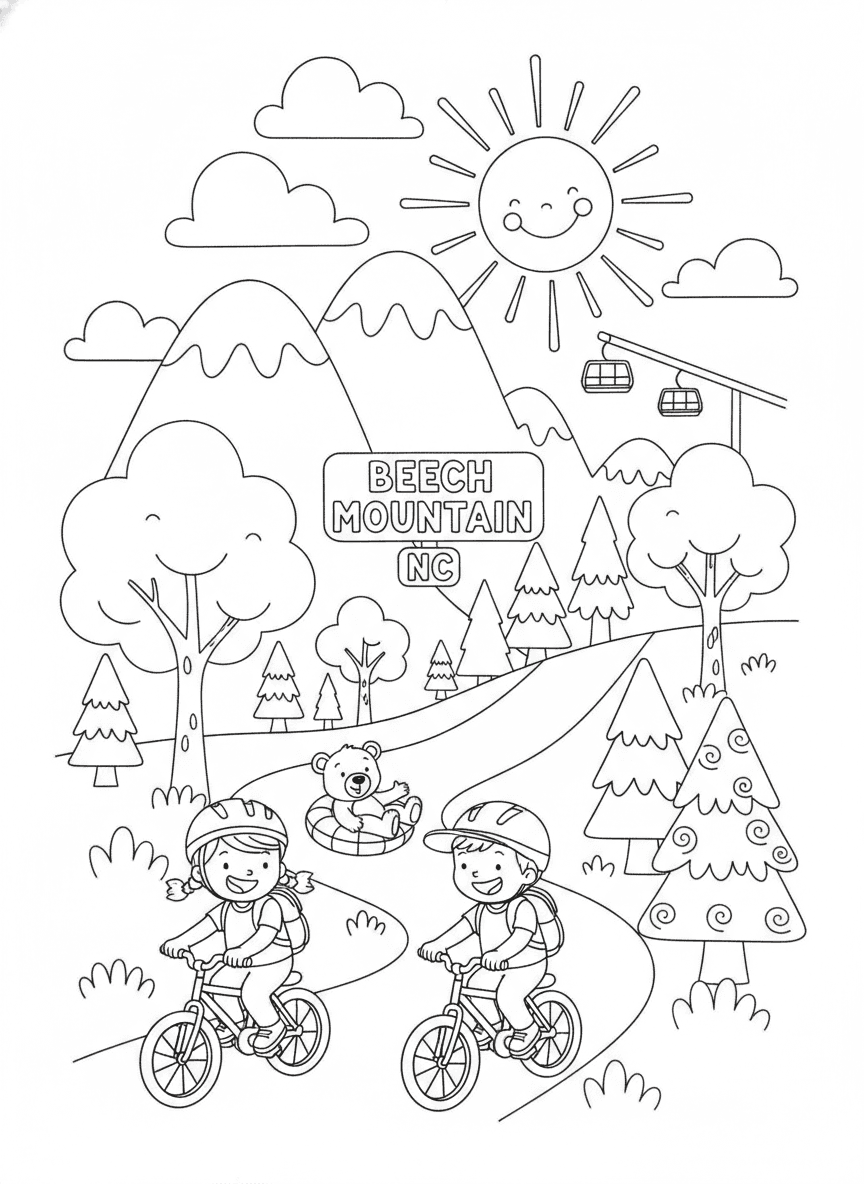 Beech Mountain Outdoor Fun Coloring Page
